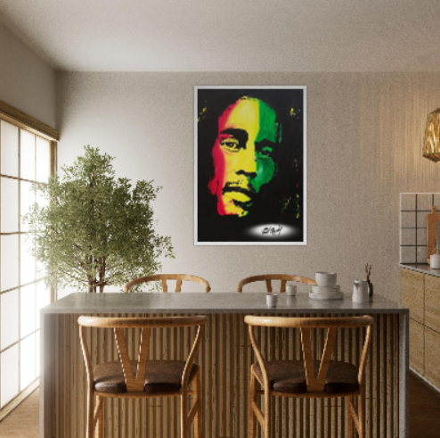 Bob Marley Autografato ( Collezione personaggi famosi ) Con cornice in legno pregiato di vari colori