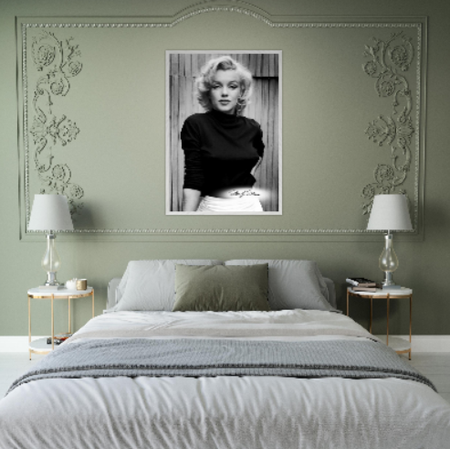 Marilyn Monroe (Collezione Personaggi Famosi / Cinema) con cornice in legno pregiato di vari colori