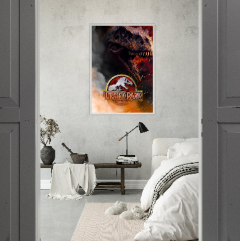 Jurassic Park ( collezione Cinema ) Con cornice in legno pregiato di vari colori
