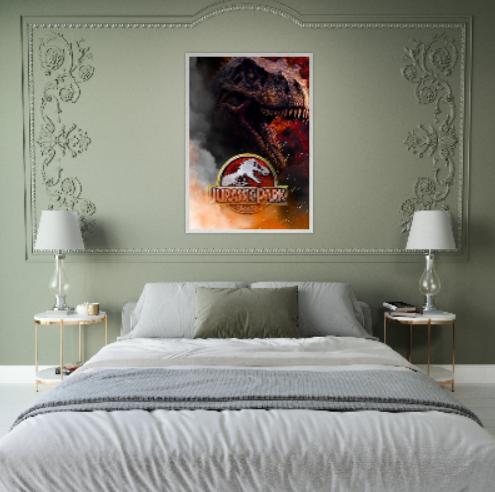 Jurassic Park ( collezione Cinema ) Con cornice in legno pregiato di vari colori