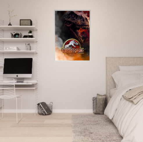 Jurassic Park ( collezione Cinema ) Con cornice in legno pregiato di vari colori