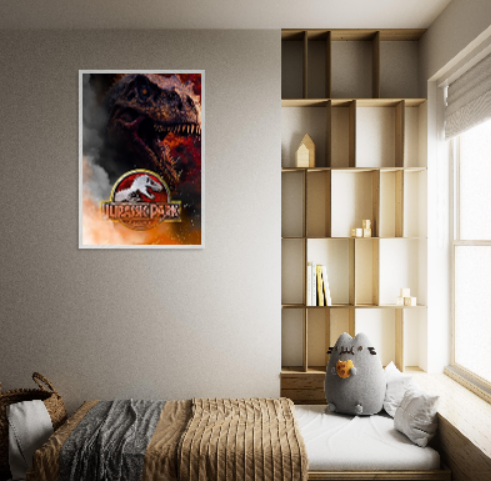 Jurassic Park ( collezione Cinema ) Con cornice in legno pregiato di vari colori