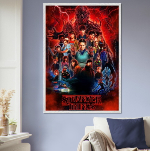 Stranger Things ( collezione cinema ). Con cornice in legno pregiato di vari colori