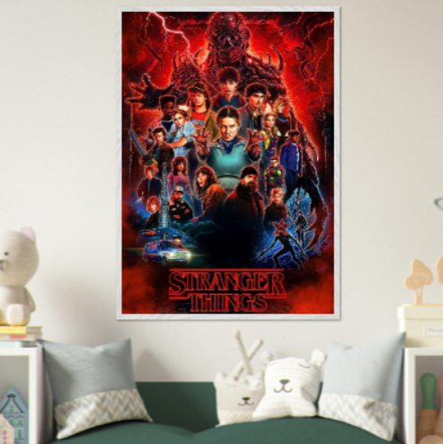 Stranger Things ( collezione cinema ). Con cornice in legno pregiato di vari colori