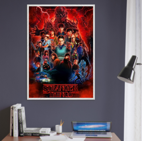 Stranger Things ( collezione cinema ). Con cornice in legno pregiato di vari colori