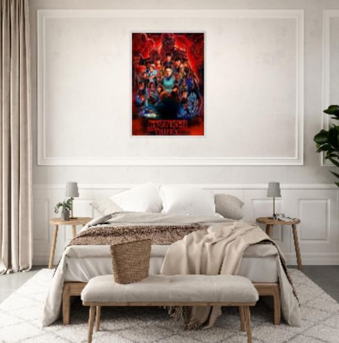 Stranger Things ( collezione cinema ). Con cornice in legno pregiato di vari colori