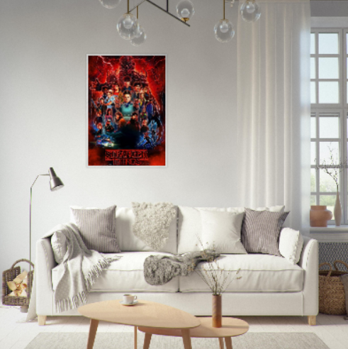 Stranger Things ( collezione cinema ). Con cornice in legno pregiato di vari colori