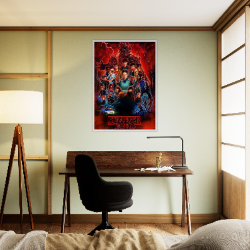 Stranger Things ( collezione cinema ). Con cornice in legno pregiato di vari colori