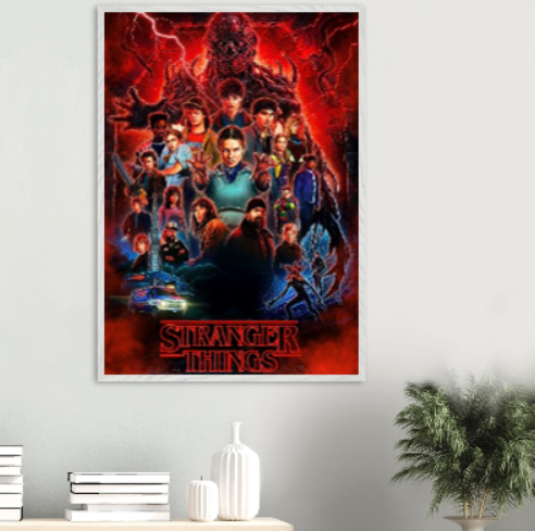 Stranger Things ( collezione cinema ). Con cornice in legno pregiato di vari colori