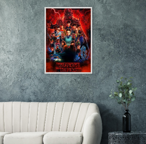 Stranger Things ( collezione cinema ). Con cornice in legno pregiato di vari colori