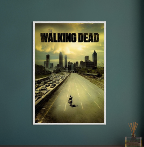 The Walking Dead ( Collezione Cinema ) con cornice in legno pregiato di vari colori