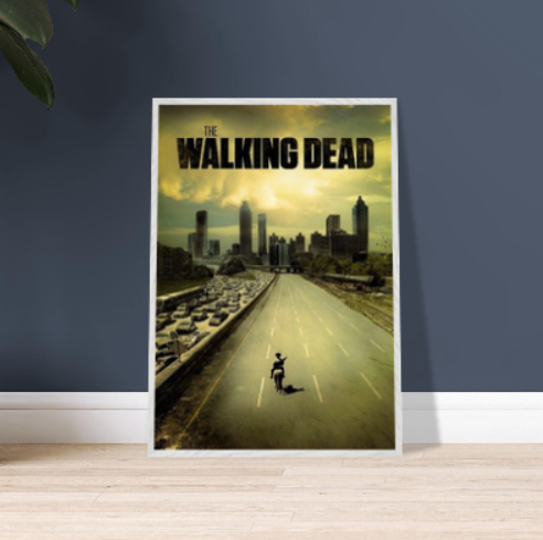 The Walking Dead ( Collezione Cinema ) con cornice in legno pregiato di vari colori
