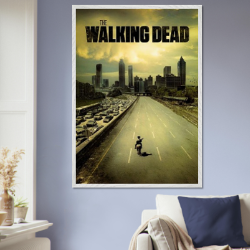 The Walking Dead ( Collezione Cinema ) con cornice in legno pregiato di vari colori