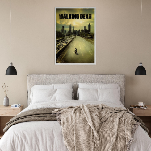 The Walking Dead ( Collezione Cinema ) con cornice in legno pregiato di vari colori