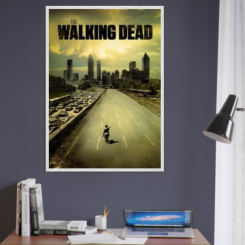 The Walking Dead ( Collezione Cinema ) con cornice in legno pregiato di vari colori