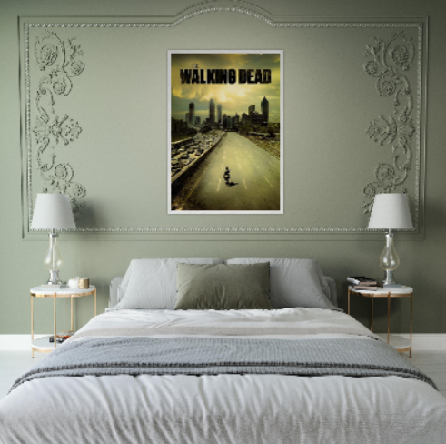 The Walking Dead ( Collezione Cinema ) con cornice in legno pregiato di vari colori