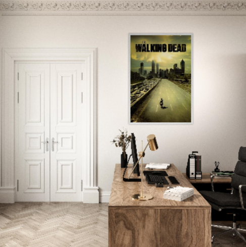 The Walking Dead ( Collezione Cinema ) con cornice in legno pregiato di vari colori