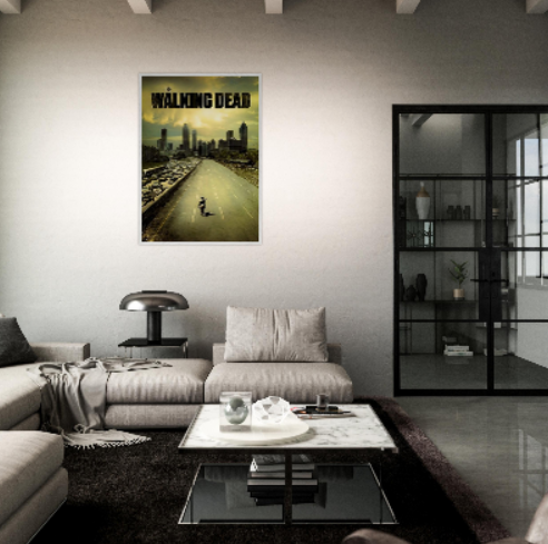 The Walking Dead ( Collezione Cinema ) con cornice in legno pregiato di vari colori