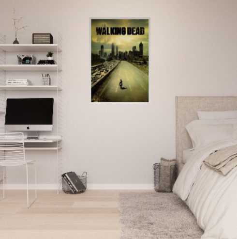 The Walking Dead ( Collezione Cinema ) con cornice in legno pregiato di vari colori