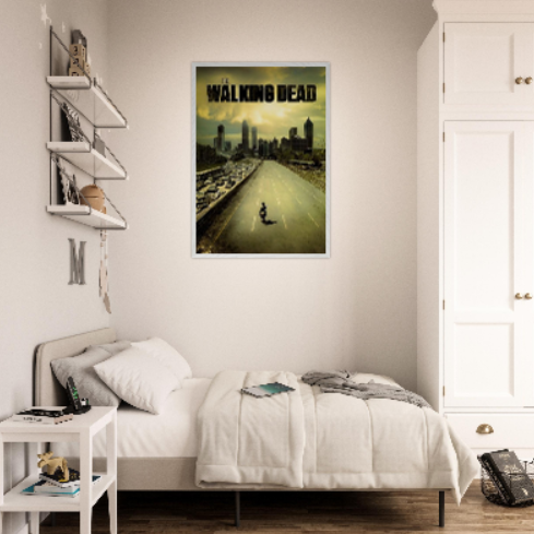 The Walking Dead ( Collezione Cinema ) con cornice in legno pregiato di vari colori