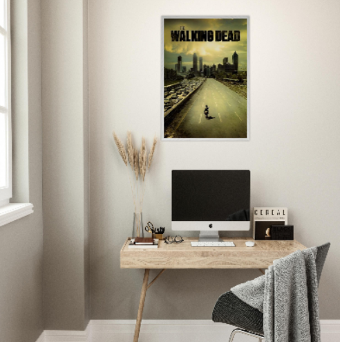 The Walking Dead ( Collezione Cinema ) con cornice in legno pregiato di vari colori