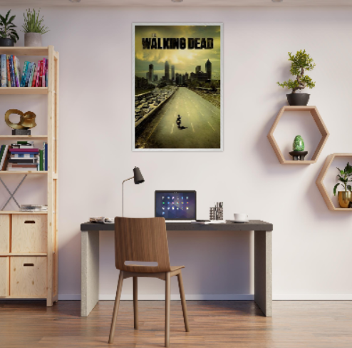 The Walking Dead ( Collezione Cinema ) con cornice in legno pregiato di vari colori