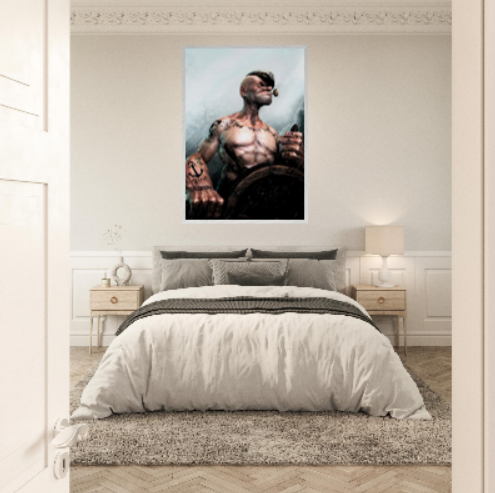 Braccio di Ferro Popeye ( Collezione Walt Disney / Anime ). Con cornice in legno pregiato di vari colori