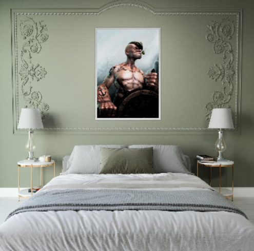 Braccio di Ferro Popeye ( Collezione Walt Disney / Anime ). Con cornice in legno pregiato di vari colori