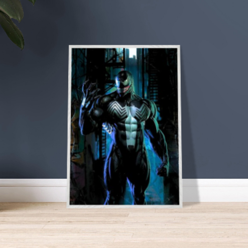 Venom ( Collezione Marvel, DC e supereroi ). Con cornice in legno pregiato di vari colori.