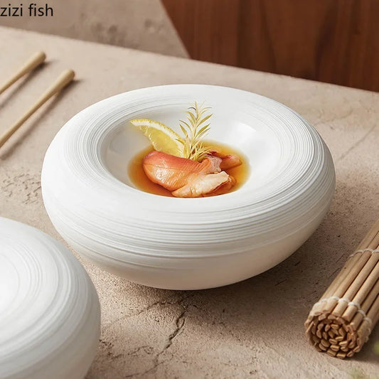 Piatto Isotermico in Ceramica Bianca – Doppio Strato, Stile Moderno, Per Uso Domestico o Professionale