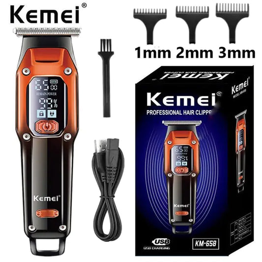 Tagliacapelli Kemei KM-658 LCD USB per barbieri