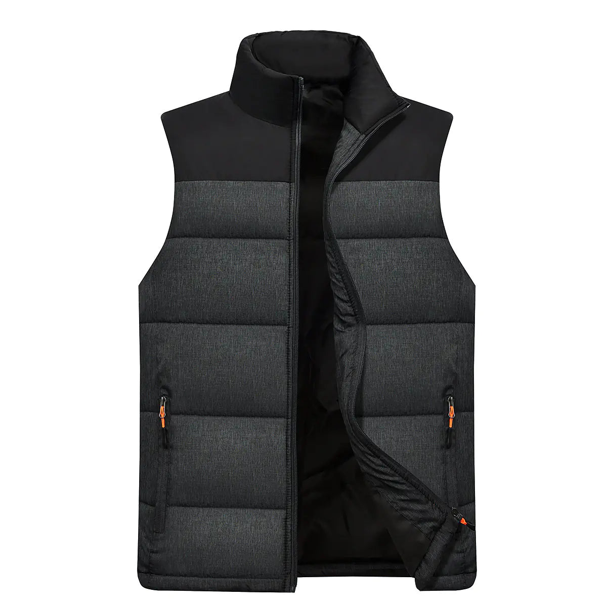 Gilet imbottito caldo da uomo autunno inverno con blocchi di colore