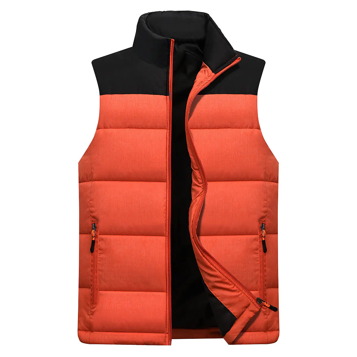Gilet imbottito caldo da uomo autunno inverno con blocchi di colore