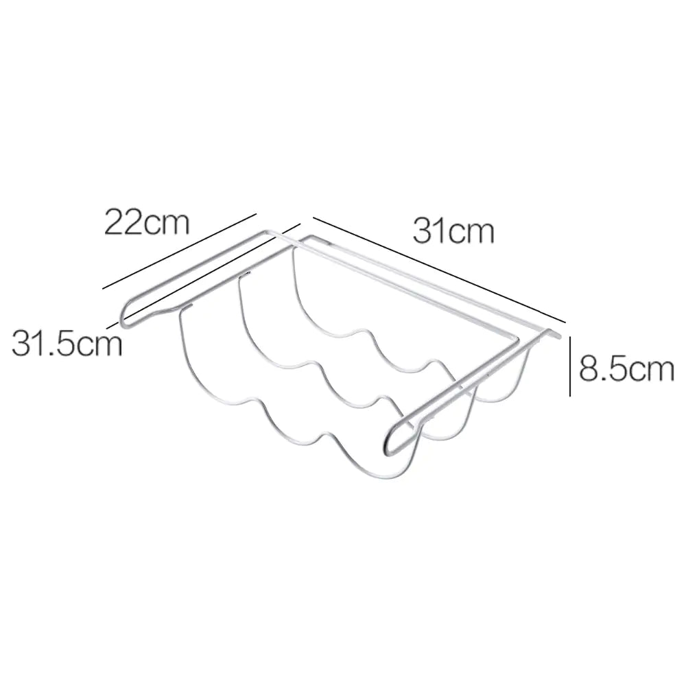 Portabicchieri in ferro con ripiano e contenitore per vino