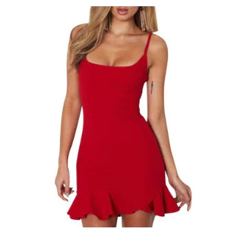 Abito slim fit con spalline sottili e schiena scoperta