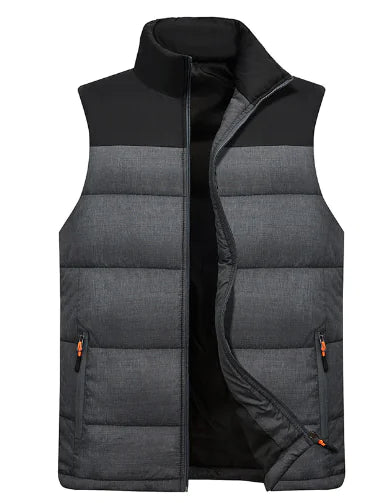 Gilet imbottito caldo da uomo autunno inverno con blocchi di colore