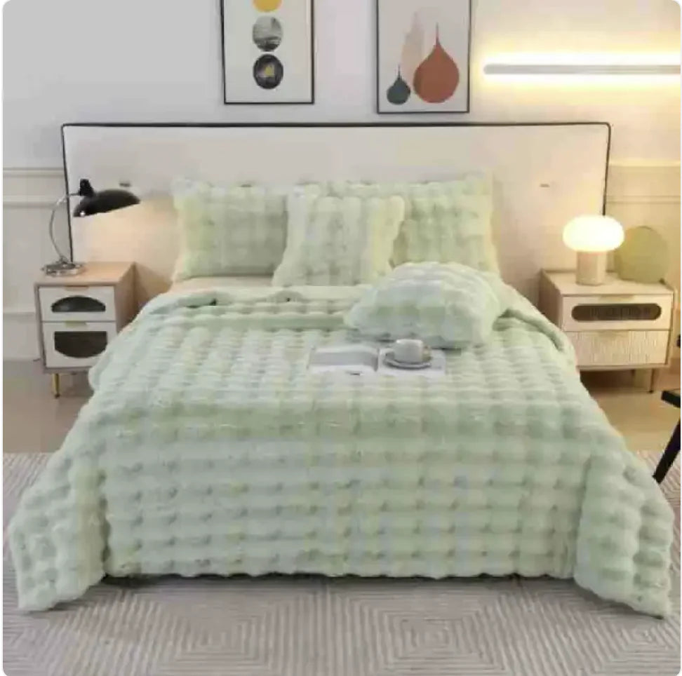 Coperta calda in pelliccia a doppio strato spesso